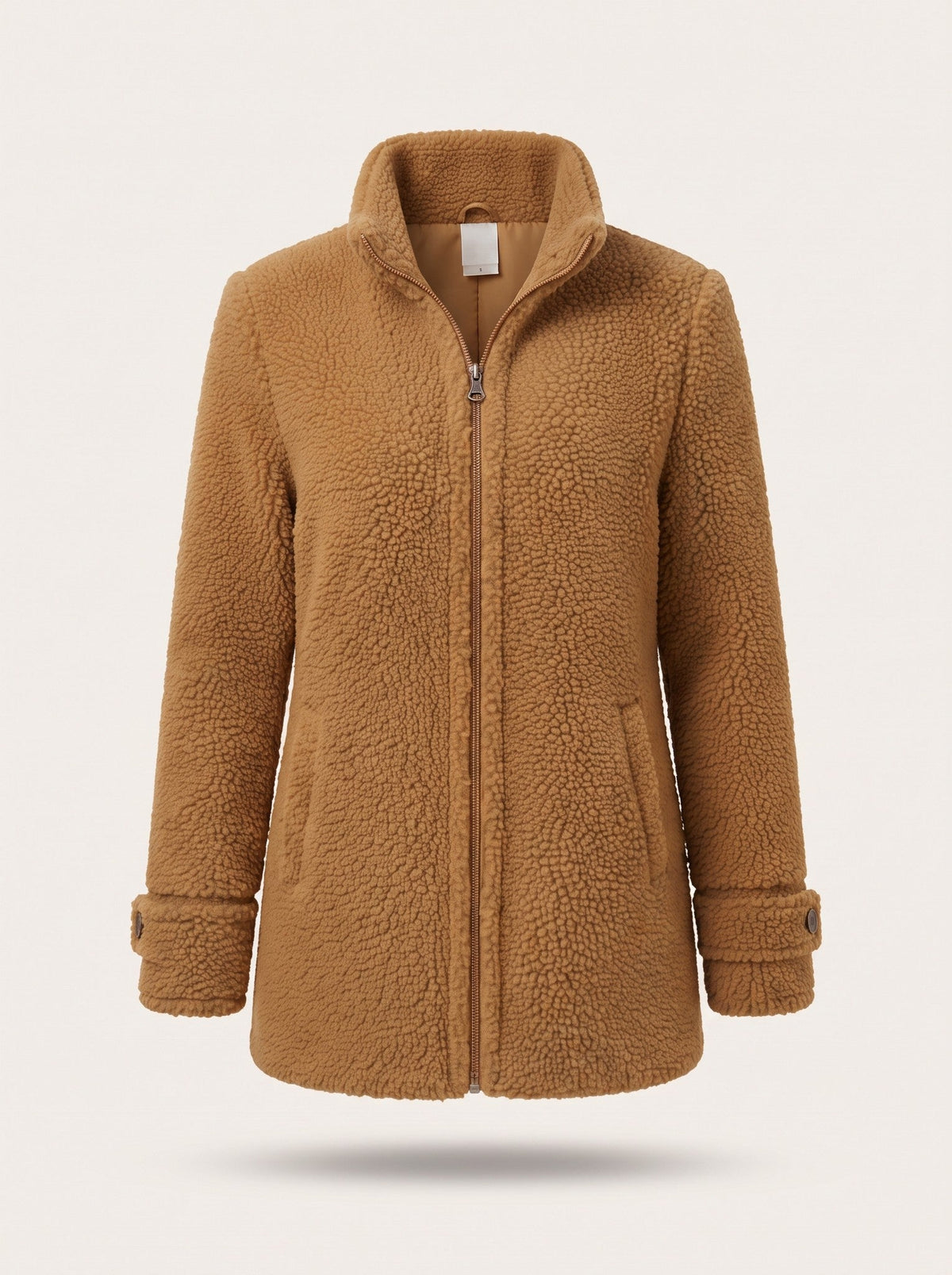 Women's Teddy Fleece Jacket – Camel – packshot