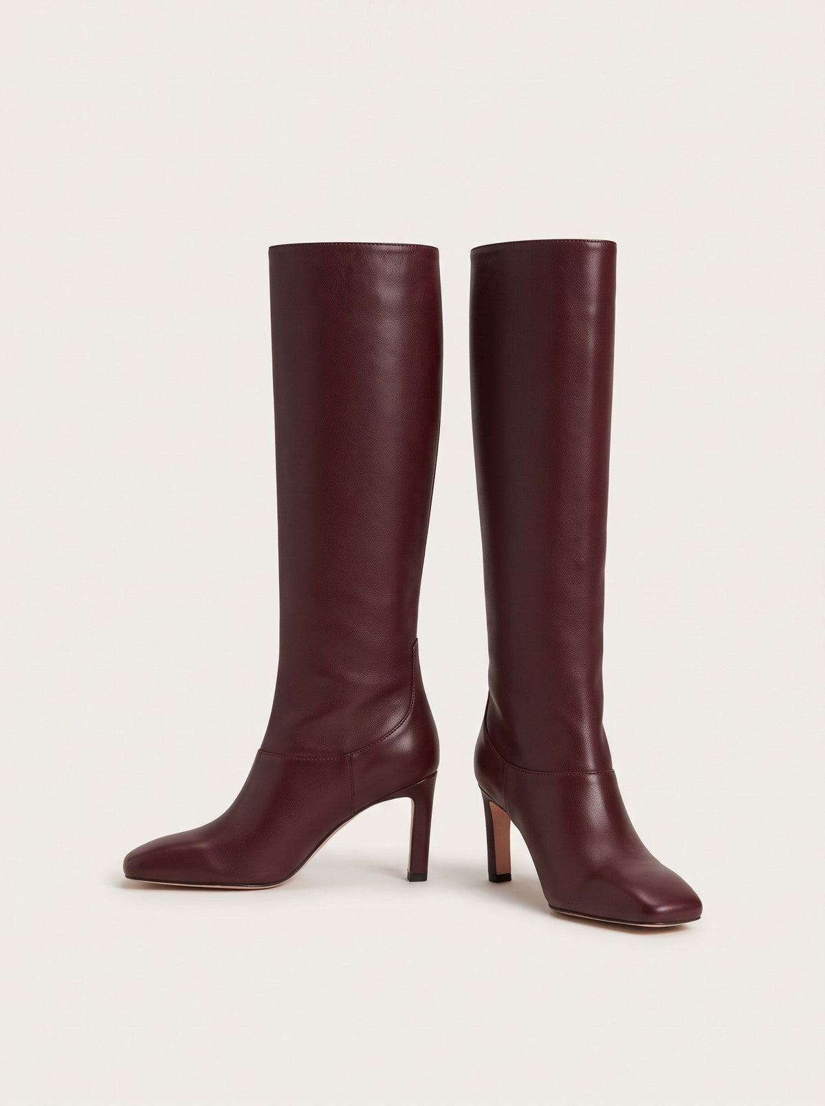 Women's Knee-High Stiletto Boots – Burgundy – packshot