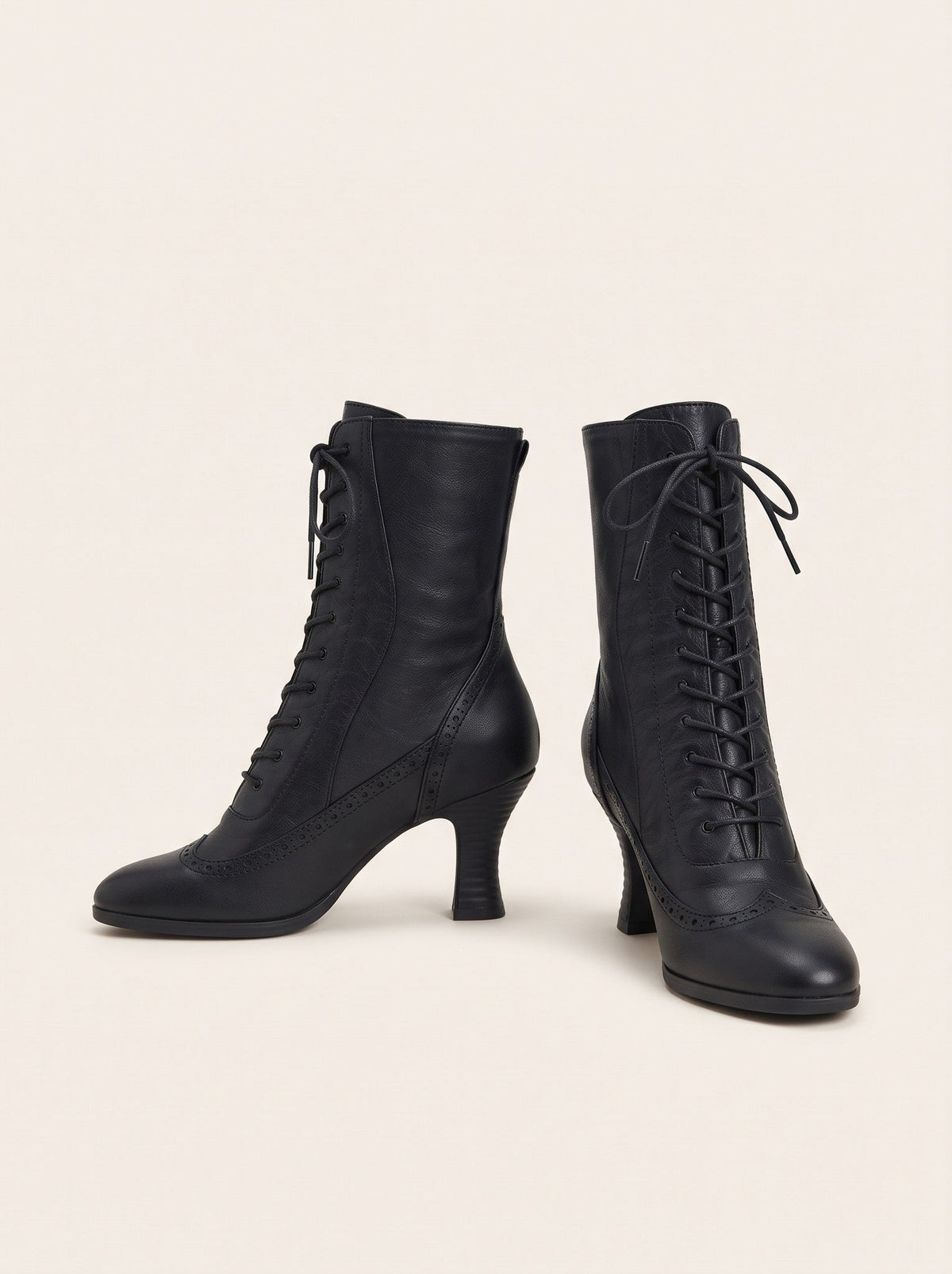 Women's Victorian Lace-Up Ankle Boots – Black – packshot