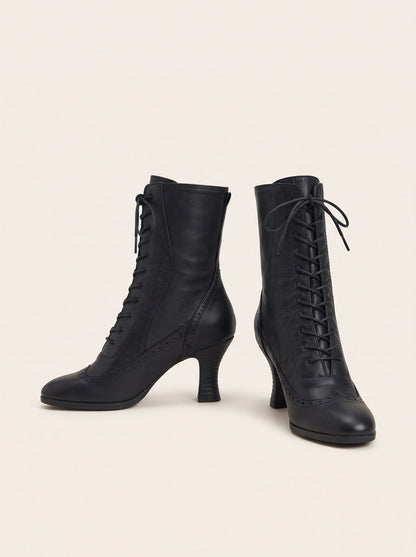 Women's Victorian Lace-Up Ankle Boots – Black – packshot