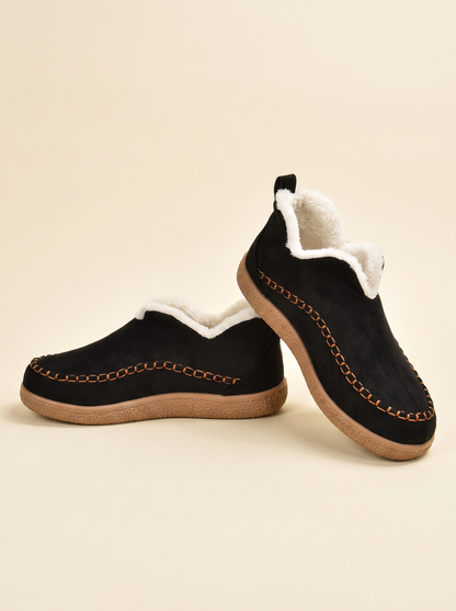Women's Slip-On Ankle Boots – Black – pair on plain background