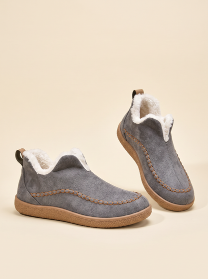 Women's Slip-On Ankle Boots – Grey – pair on plain background