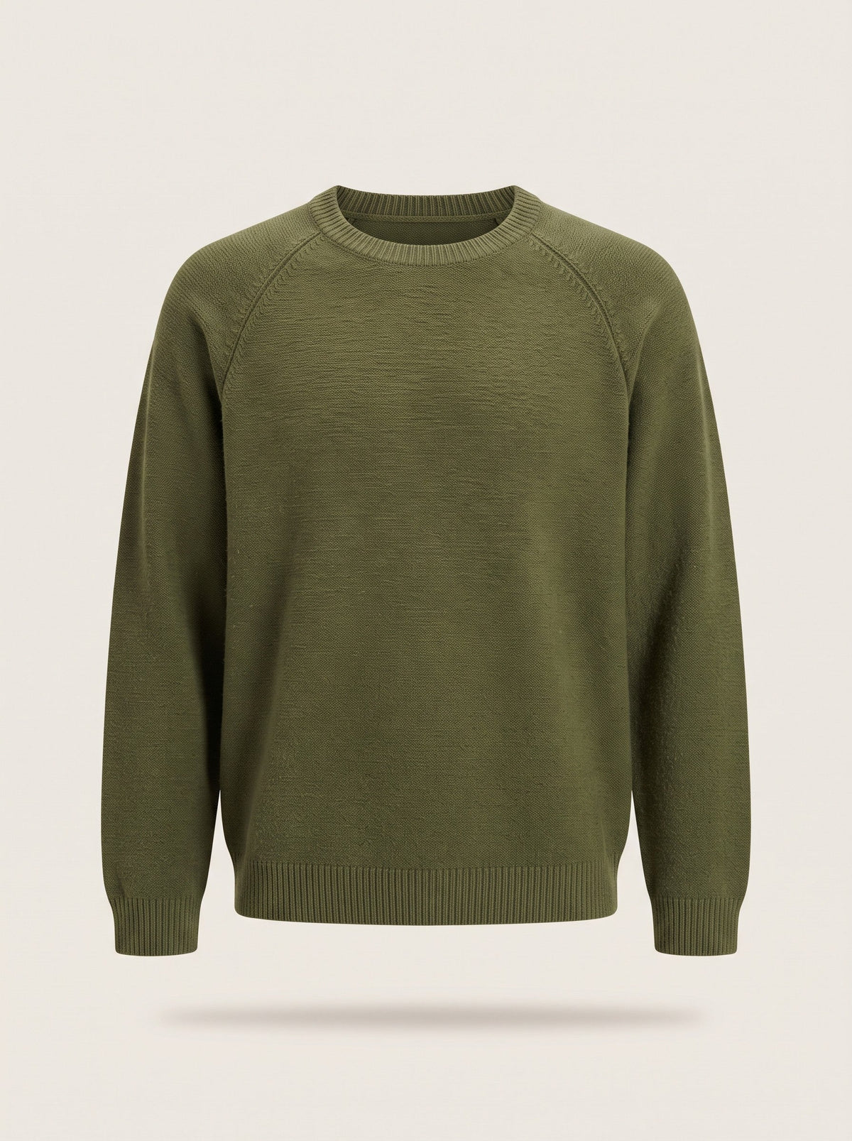 Men's Crew Neck Jumper – Army Green – packshot