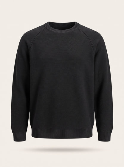 Men's Crew Neck Jumper – Black – packshot