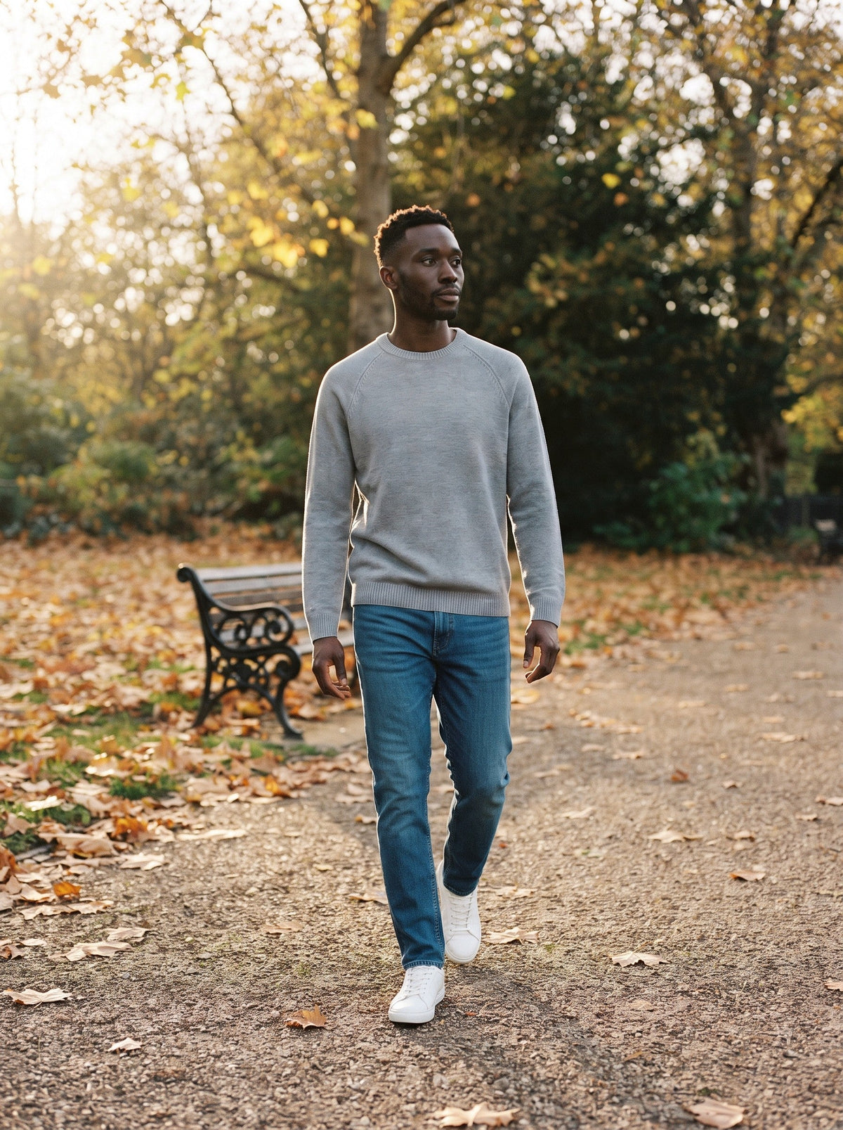 Men's Crew Neck Jumper – Grey – lifestyle park