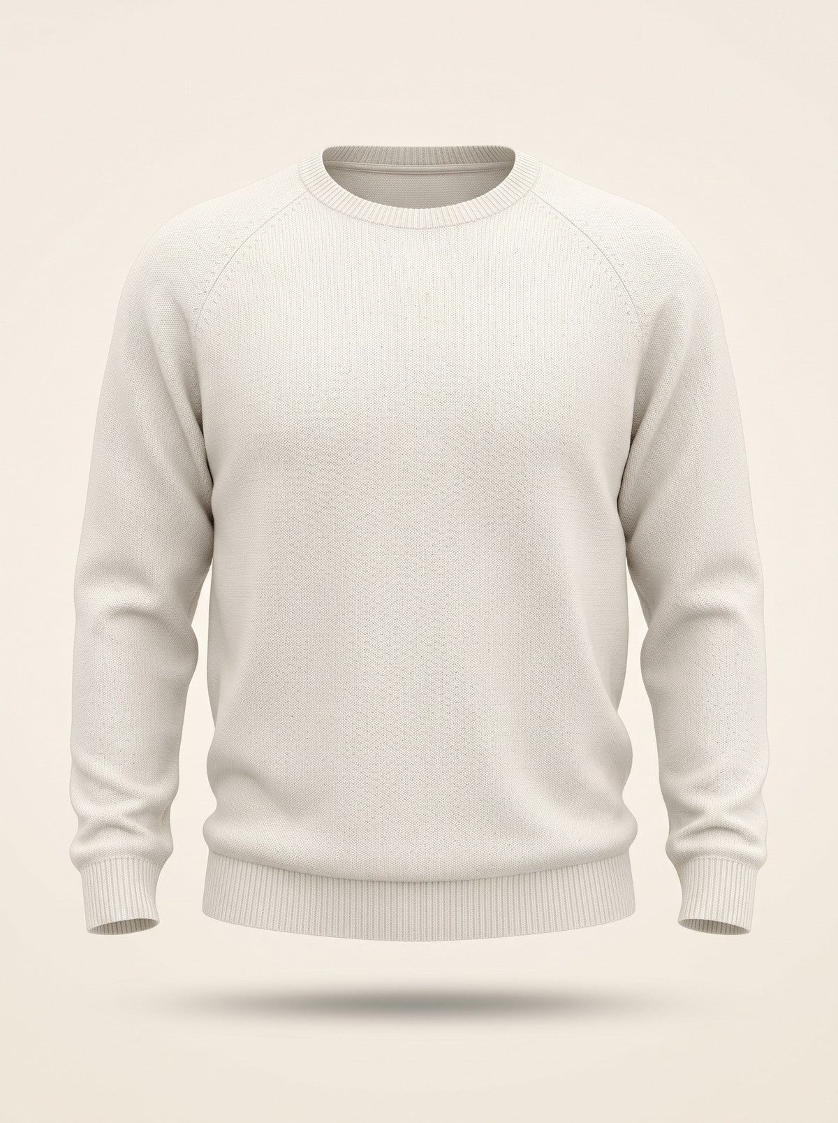 Men's Crew Neck Jumper – White – packshot