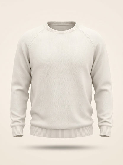 Men's Crew Neck Jumper – White – packshot