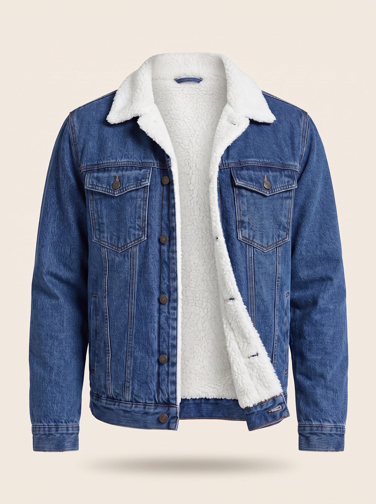 Men's Fleece Lined Denim Jacket – Dark Blue – packshot