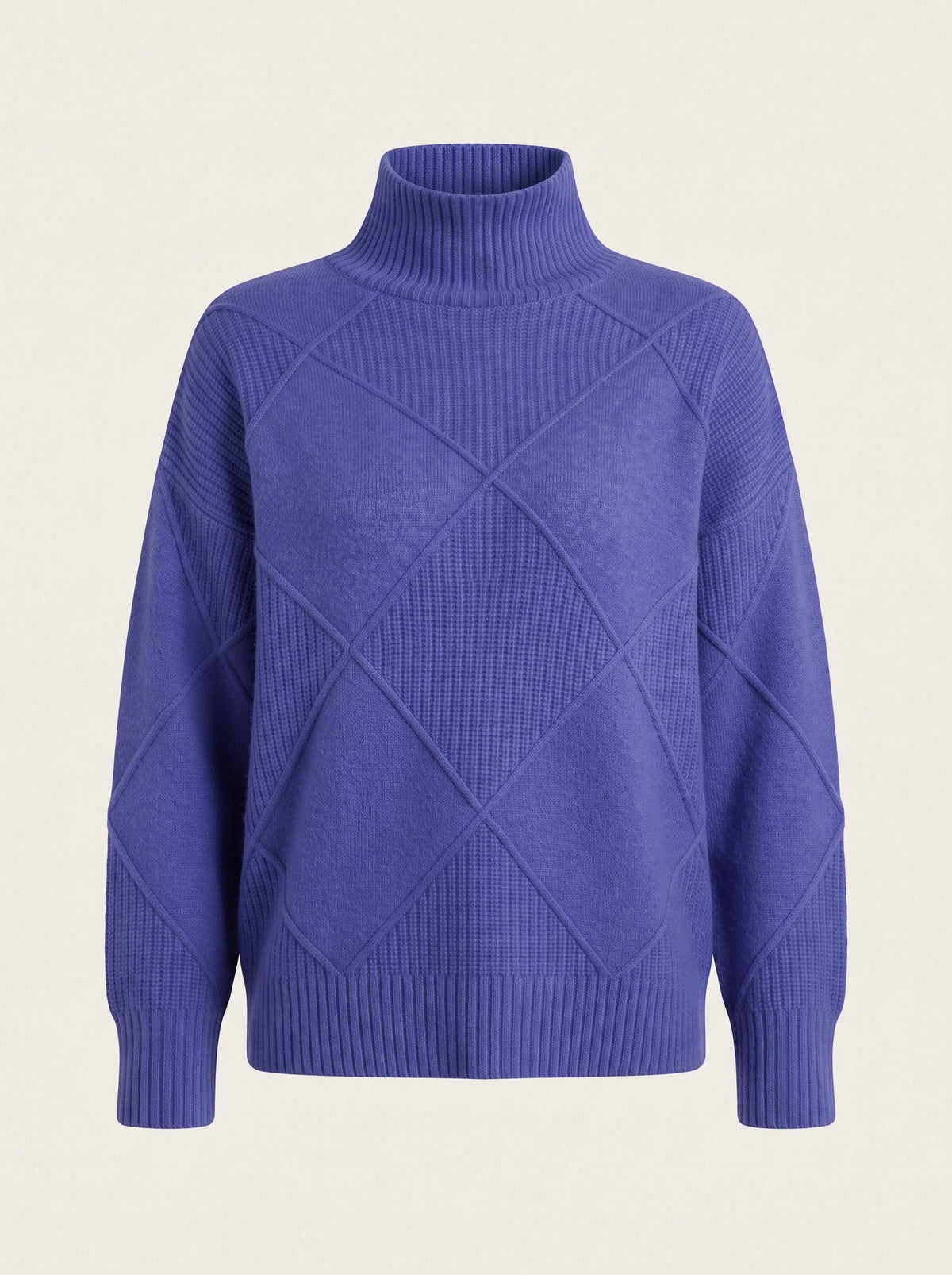 Women's Diamond Knit Turtleneck Jumper – Purple – packshot