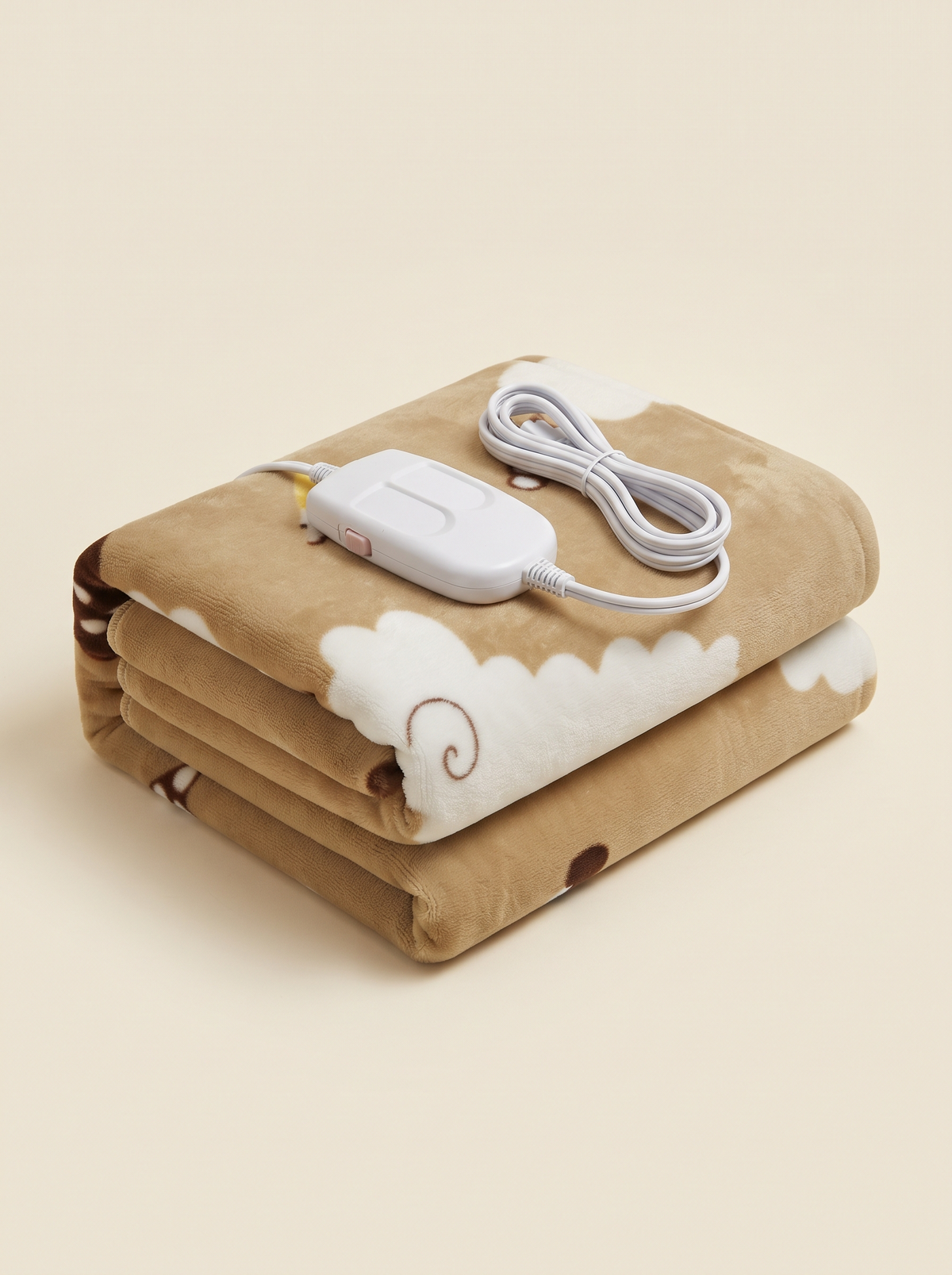 Electric Heated Blanket – Khaki Sheep Print – product view