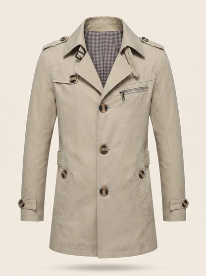 Men's Mid-Length Trench Coat – Beige – packshot