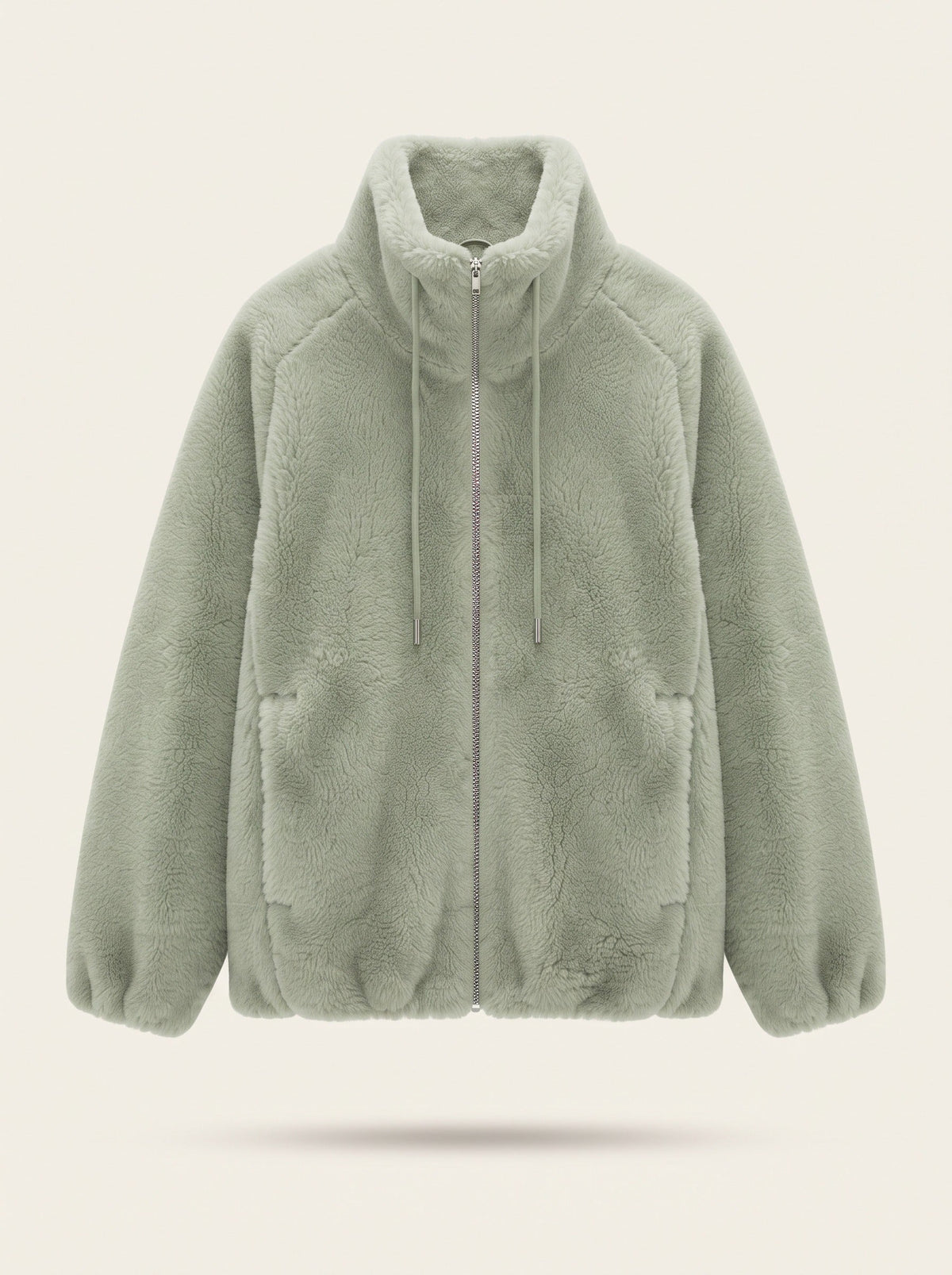 Women's Faux Shearling Jacket – Green – packshot