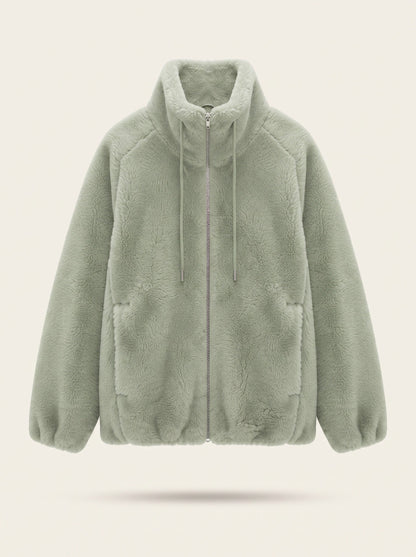 Women's Faux Shearling Jacket – Green – packshot