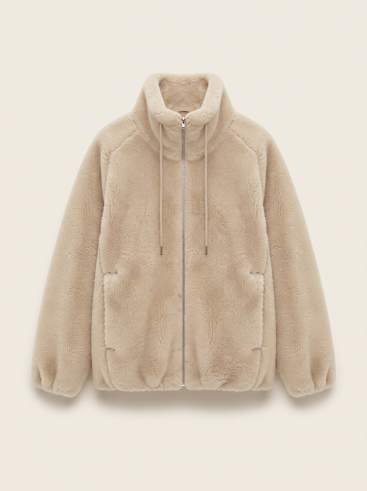 Women's Faux Shearling Jacket – Khaki – packshot