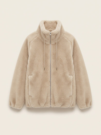 Women's Faux Shearling Jacket – Khaki – packshot