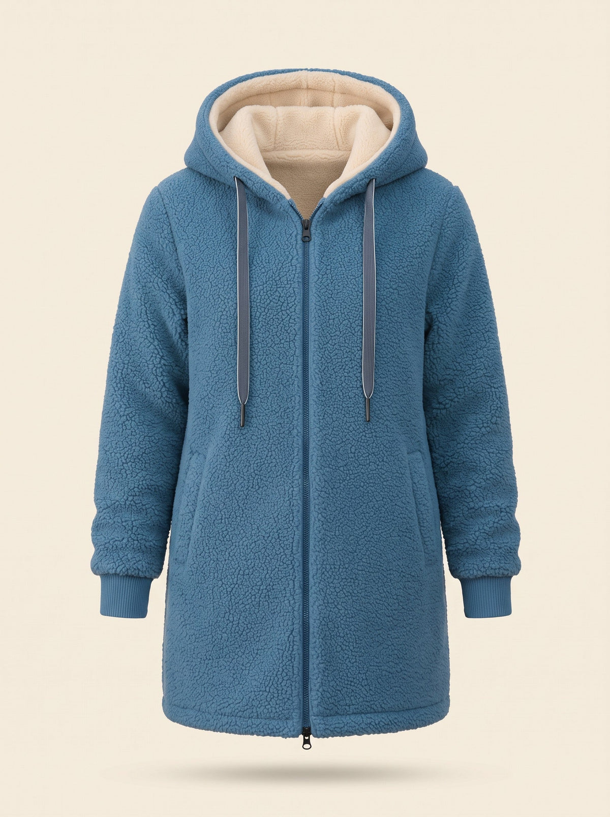 Women's Hooded Fleece Jacket – Blue – front packshot