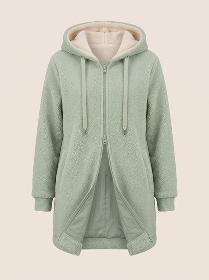 Women's Hooded Fleece Jacket – Green – front packshot