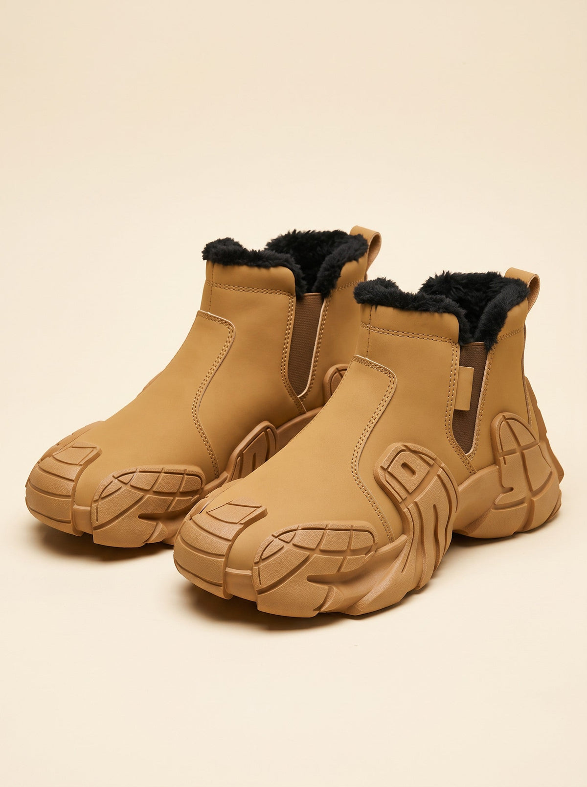 Fleece Lined Winter Boots – Tan – packshot