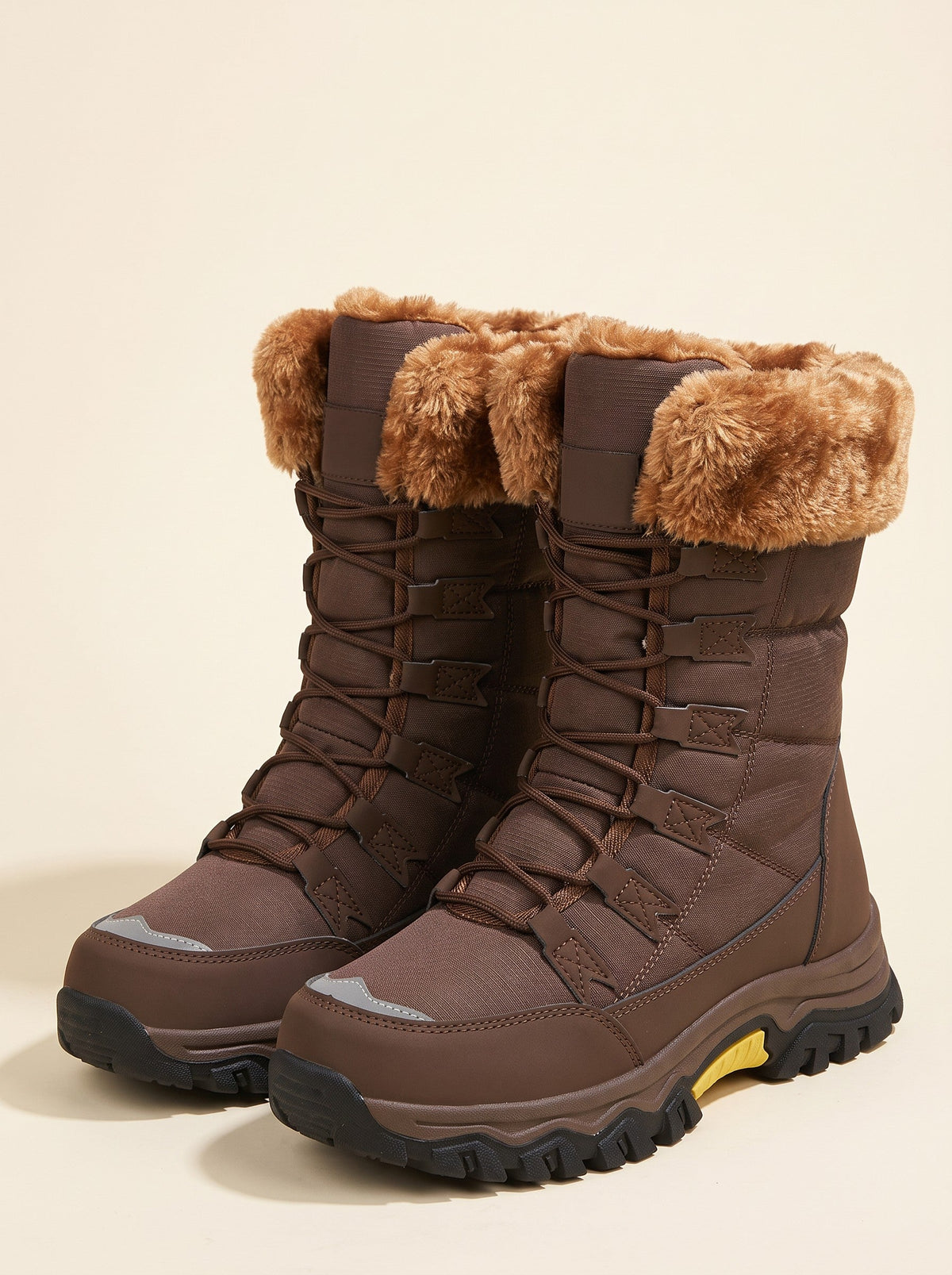 Women's Faux Fur Lined Winter Boots – Brown – packshot