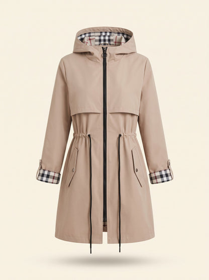 Women's Hooded Raincoat – Beige – packshot