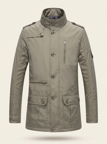 Men's Insulated Winter Coat – Beige – front packshot
