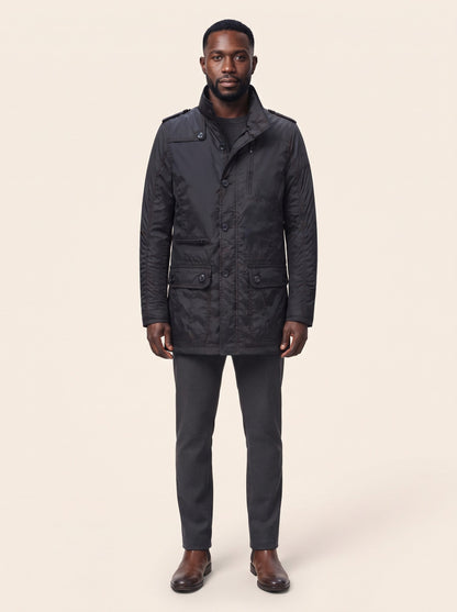 Men's Insulated Winter Coat – Black – on model