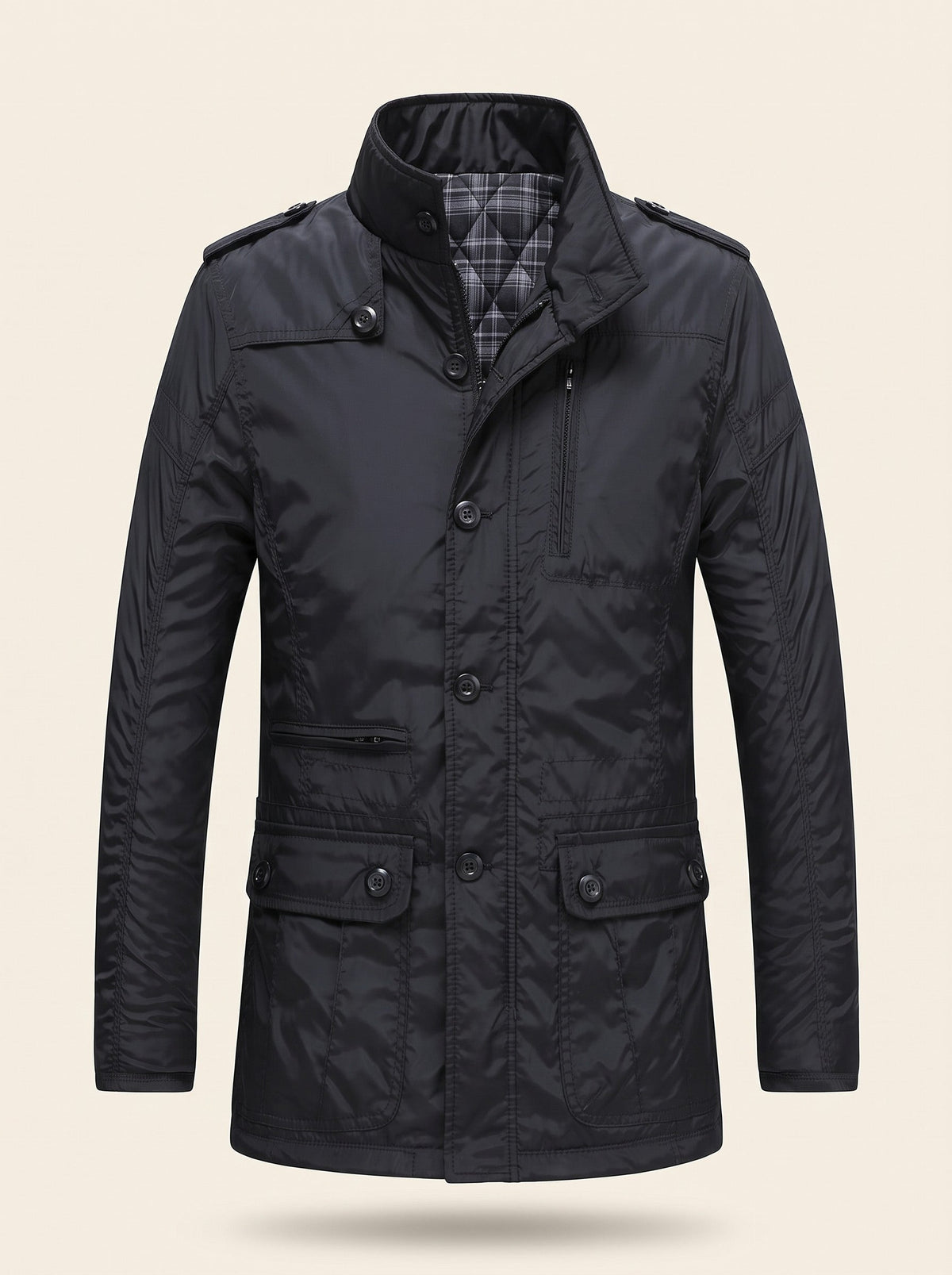 Men's Insulated Winter Coat – Black – front packshot