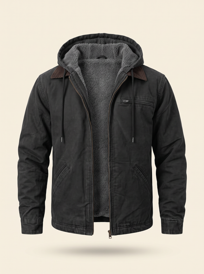 Men's Lightweight Jacket – Black – front view on plain background