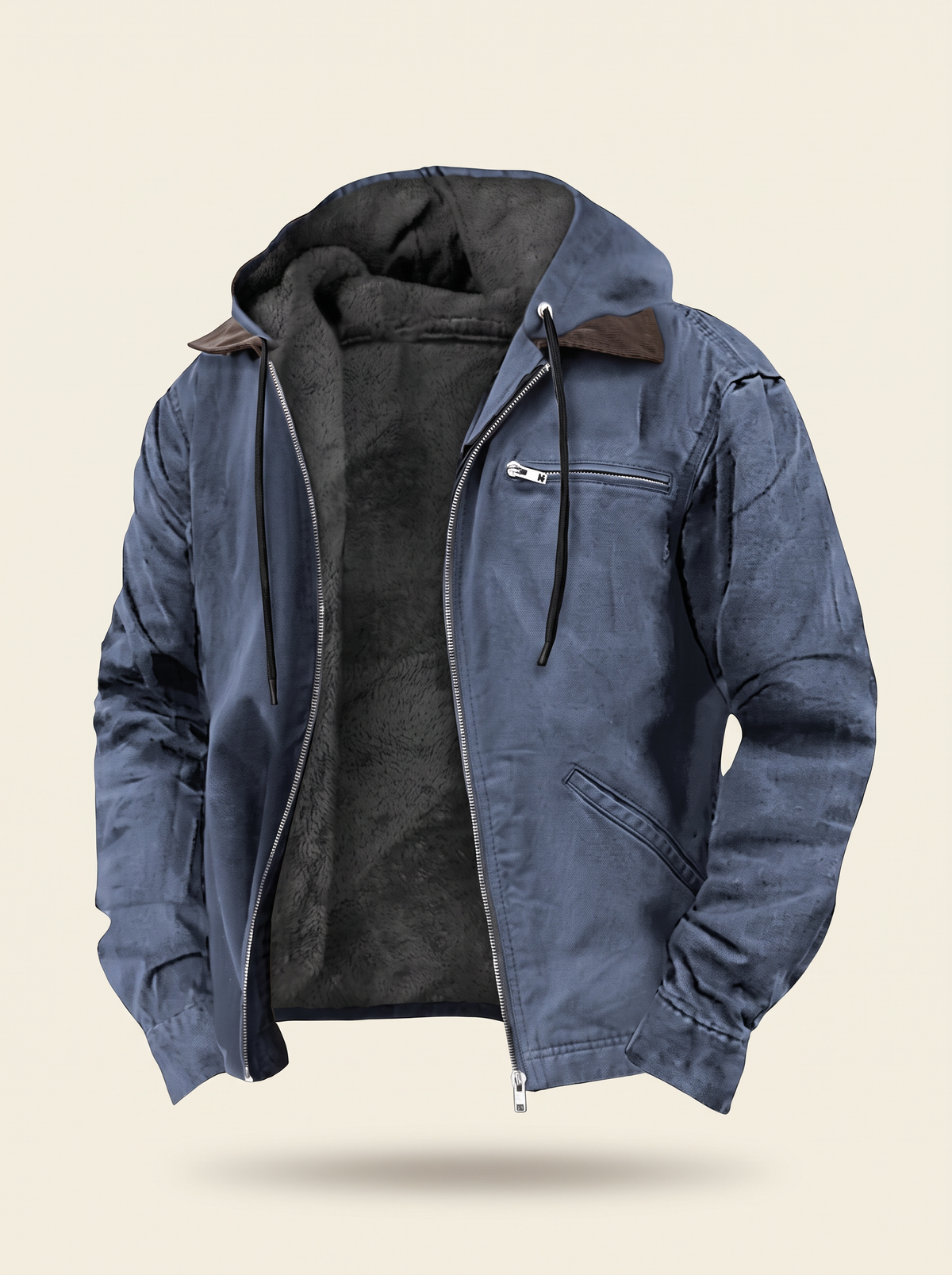 Men's Lightweight Jacket – Blue – front view on plain background