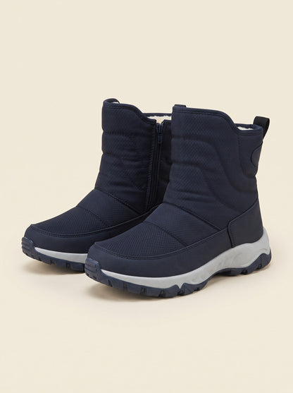 Men's Warm Lined Winter Boots – Blue – pair, 3/4 view