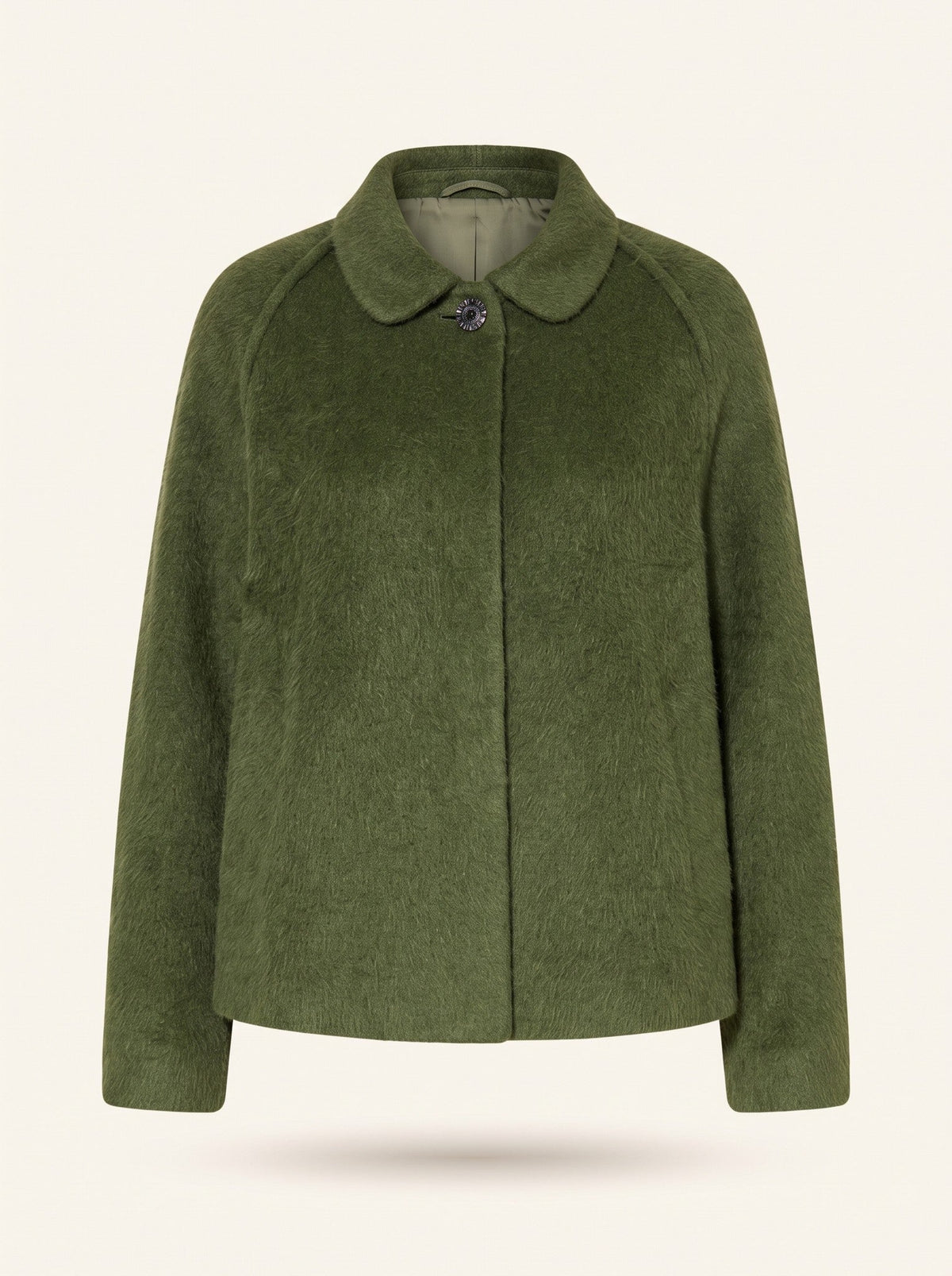 Women's Short Wool-Look Jacket – Green – packshot