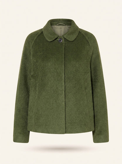 Women's Short Wool-Look Jacket – Green – packshot