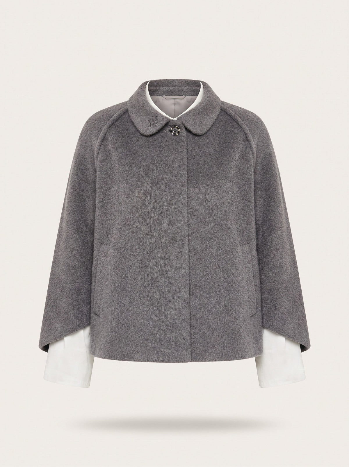 Women's Short Wool-Look Jacket – Grey – packshot