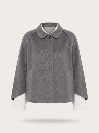 Women's Short Wool-Look Jacket – Grey – packshot