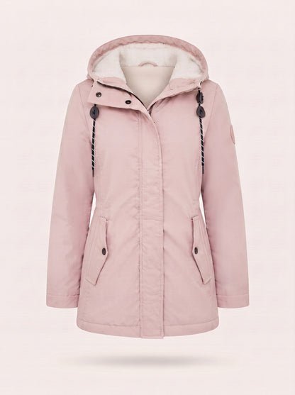 Women's Water-Repellent Hooded Coat – Pink – packshot