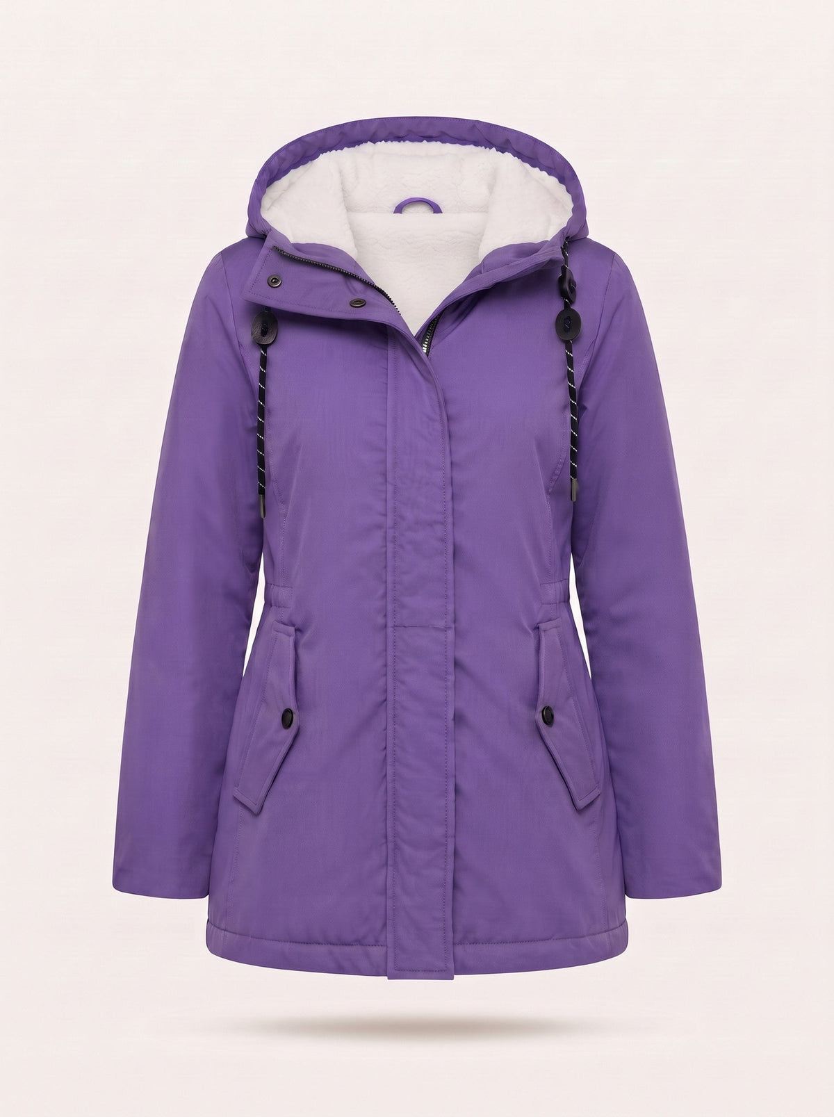 Women's Water-Repellent Hooded Coat – Purple – packshot
