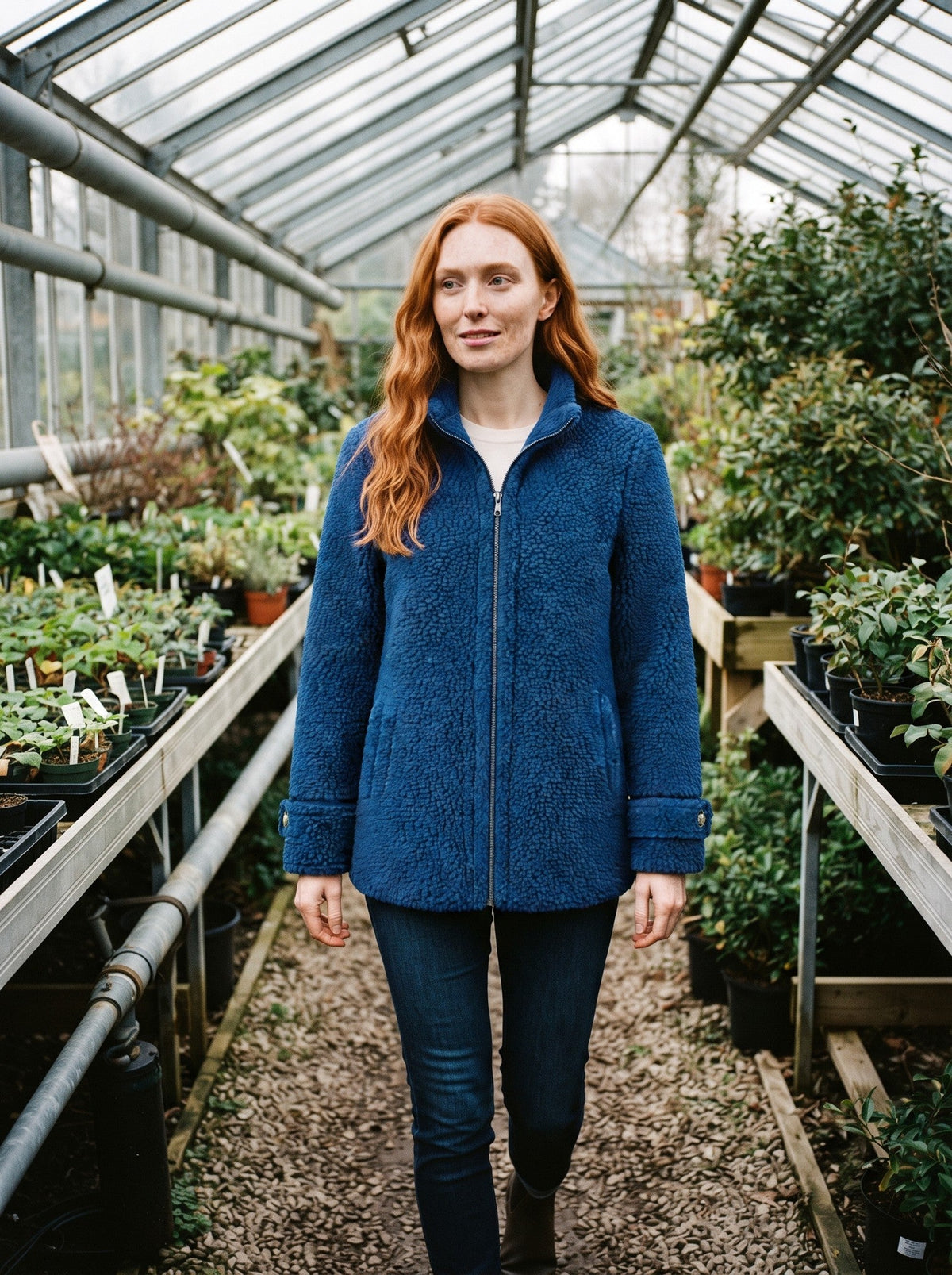 Women's Teddy Fleece Jacket – Royal Blue – lifestyle