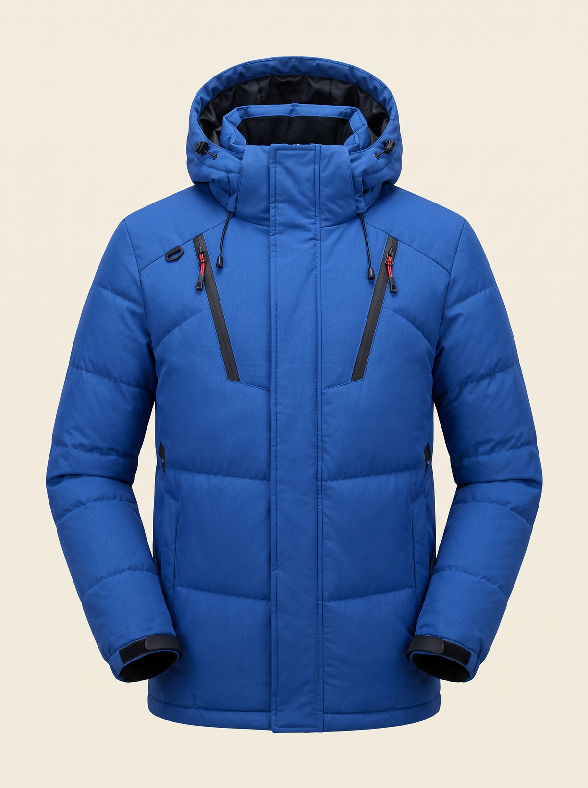 Hooded Duck Down Parka – Blue – product view