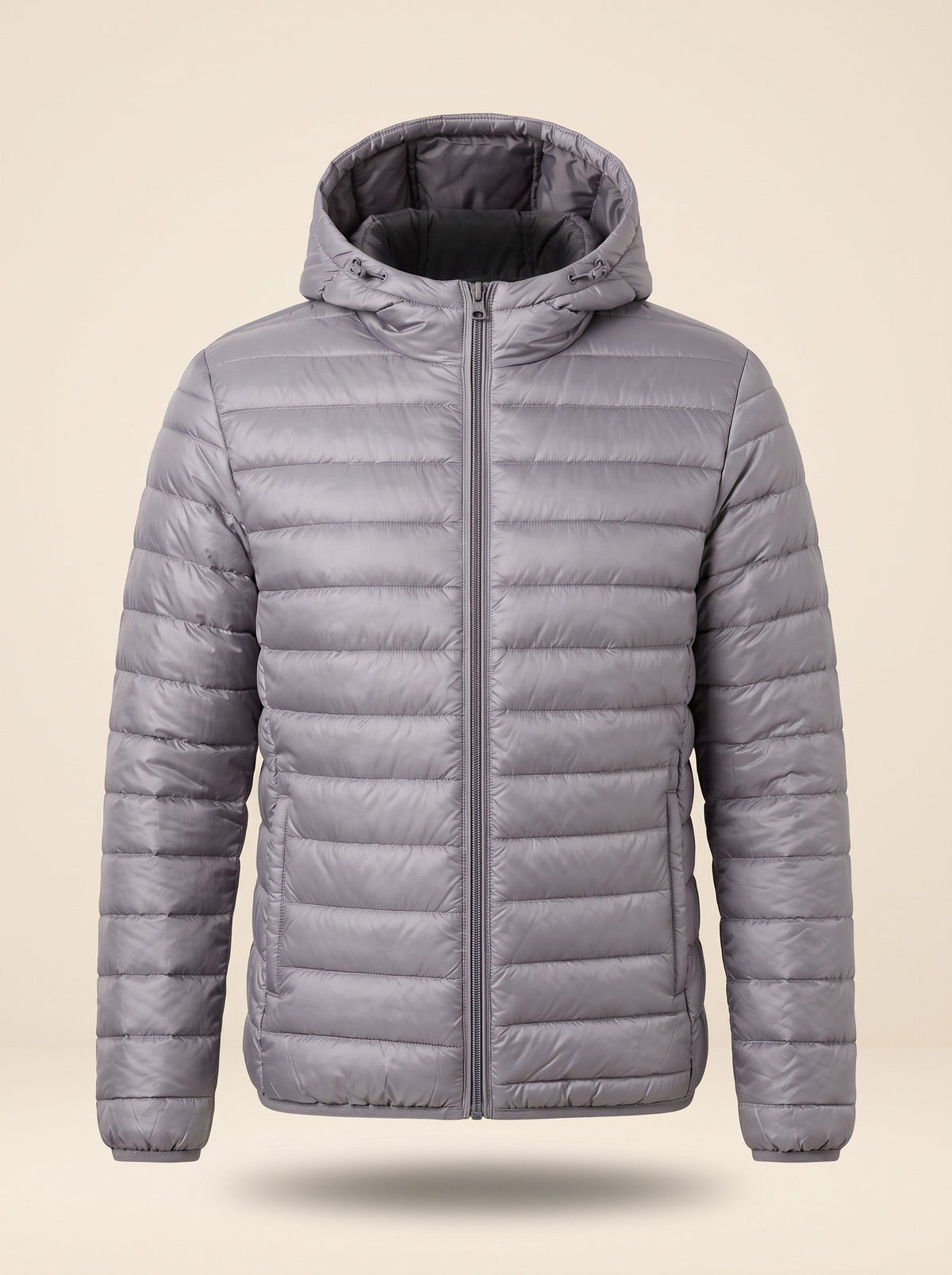 Men's Hooded Puffer Jacket – Grey – packshot