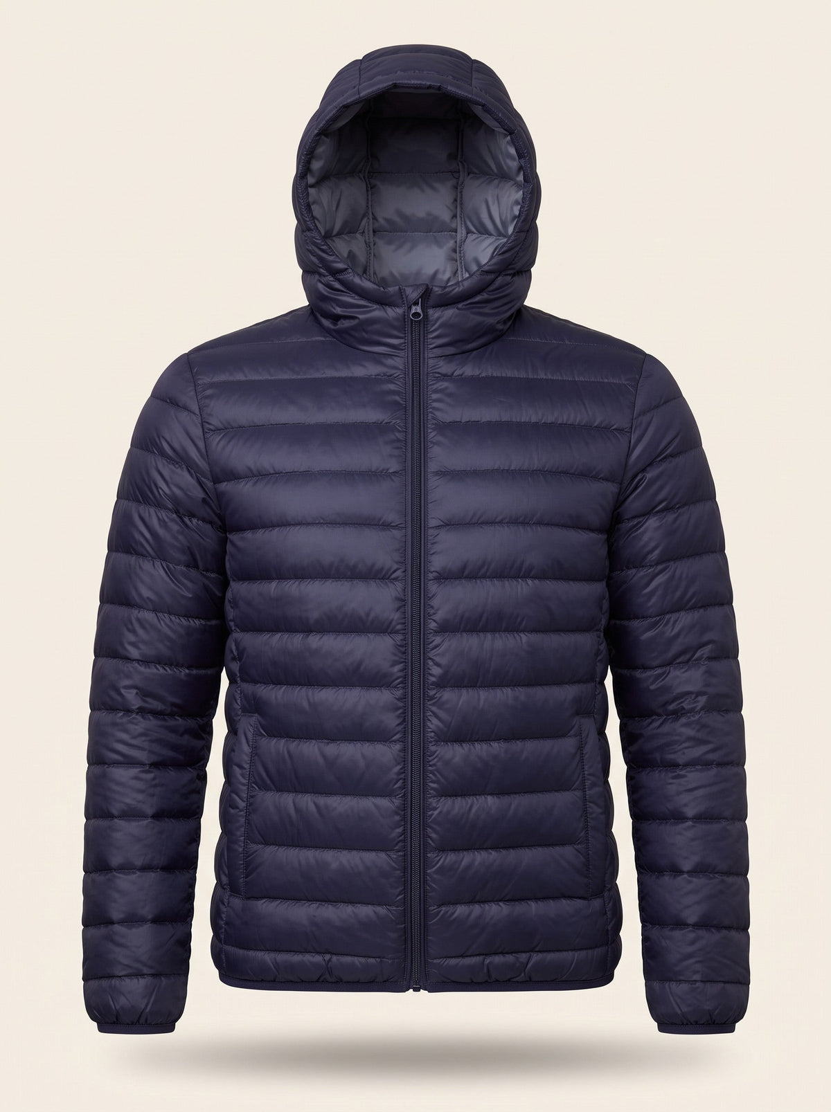 Men's Hooded Puffer Jacket – Navy Blue – packshot