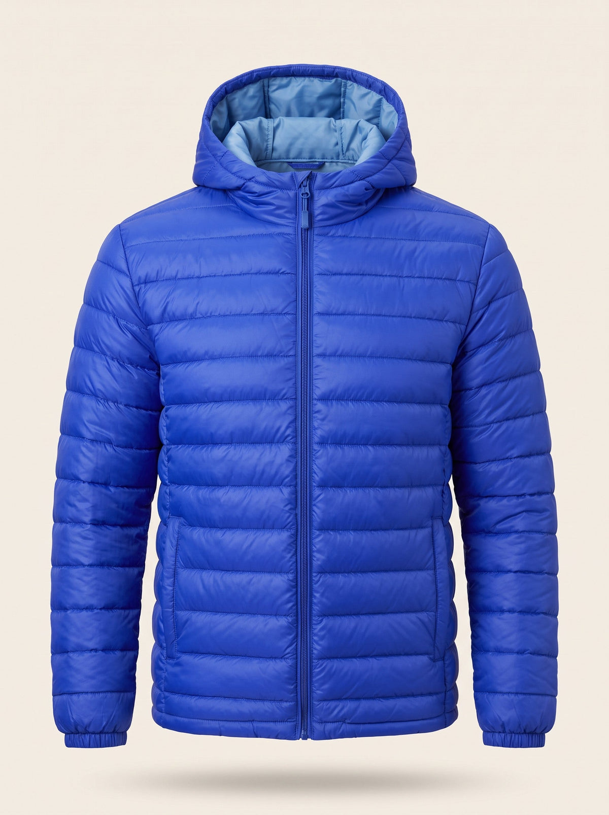 Men's Hooded Puffer Jacket – Royal Blue – packshot