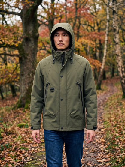 Hooded Shell Jacket – Olive – woodland walk