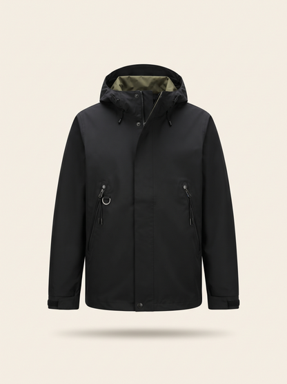 Hooded Shell Jacket – Black – product view