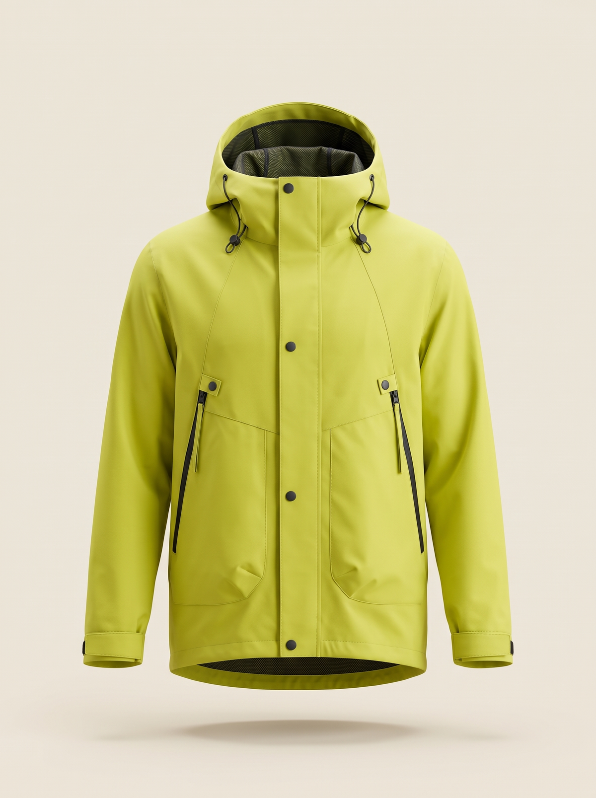 Hooded Shell Jacket – Lime – product view