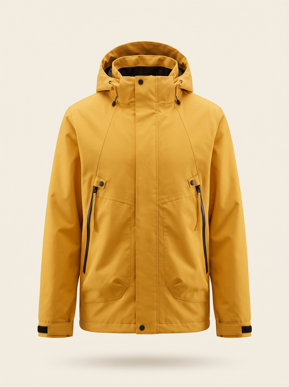 Hooded Shell Jacket – Mustard – product view