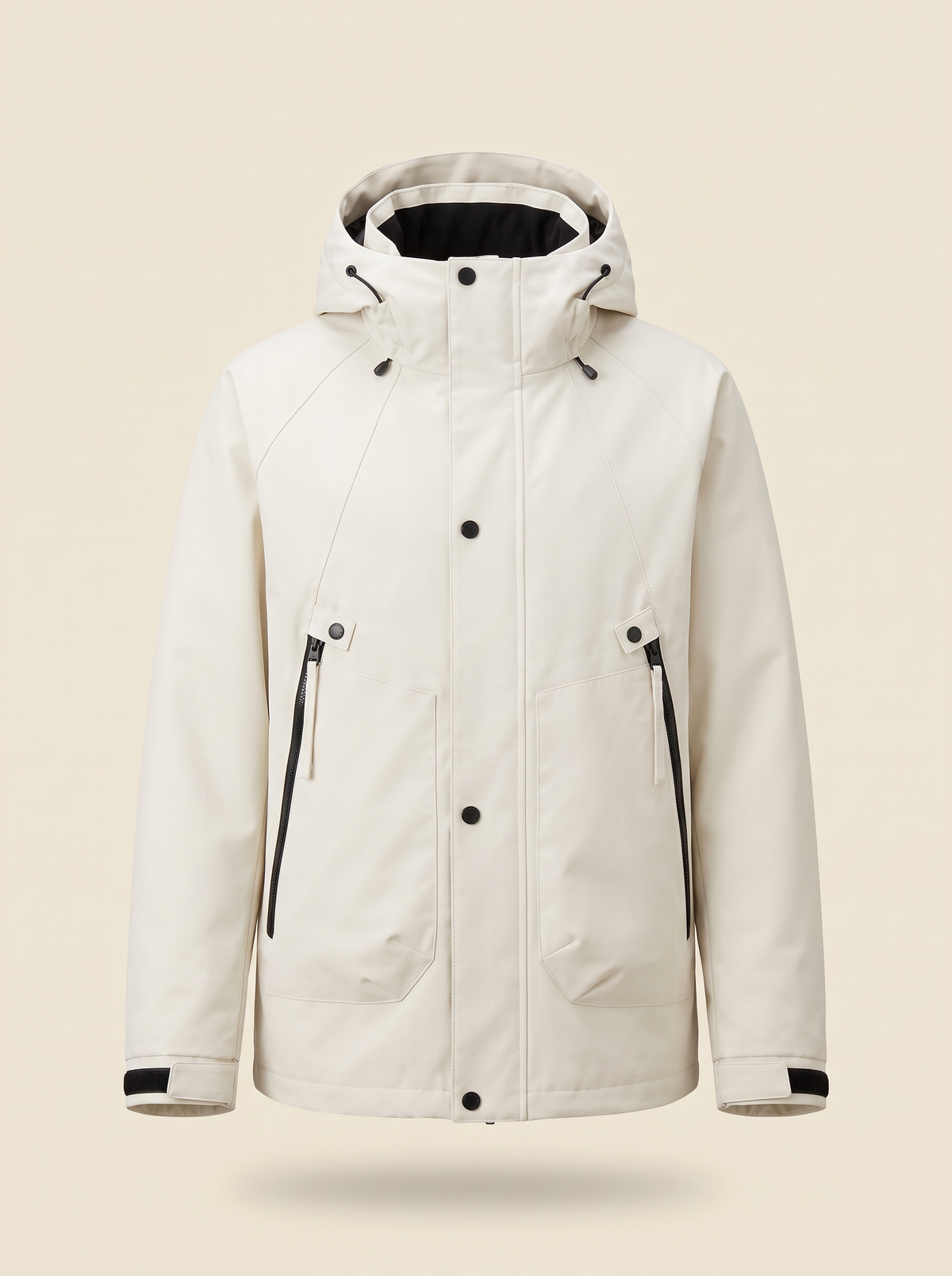 Hooded Shell Jacket – White – product view