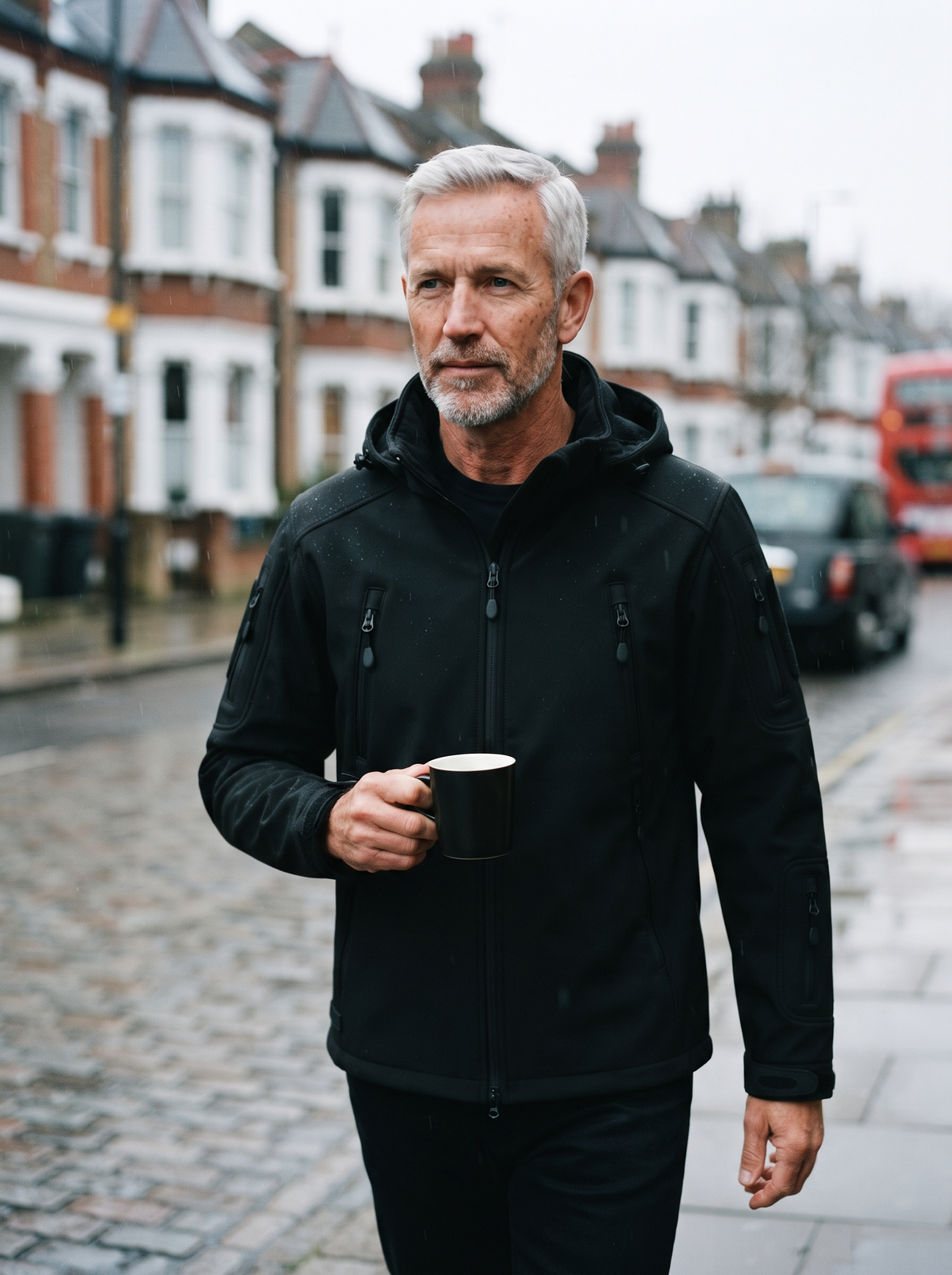 Fleece-Lined Softshell Jacket – Black – commute