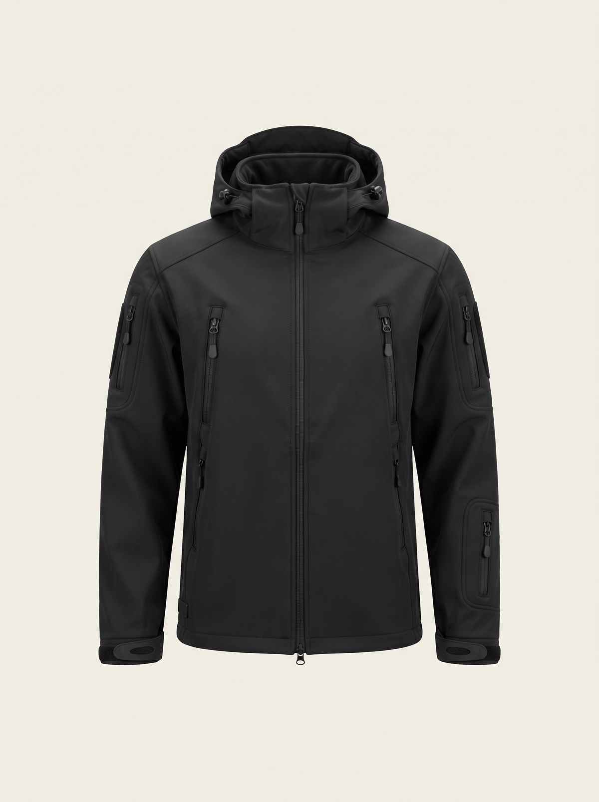 Fleece-Lined Softshell Jacket – Black – product view