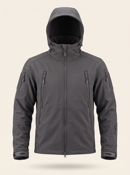 Fleece-Lined Softshell Jacket – Grey – product view