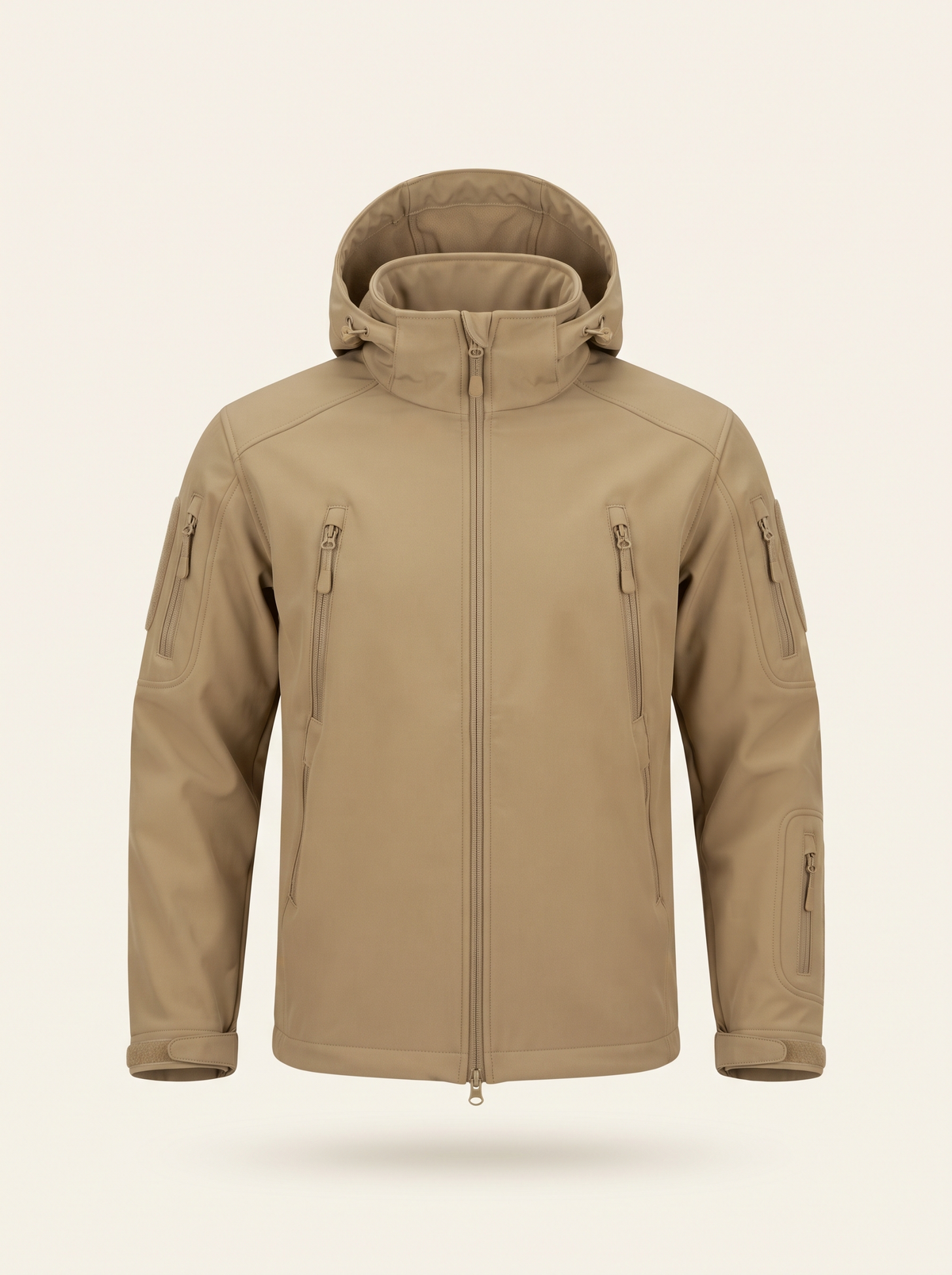 Fleece-Lined Softshell Jacket – Khaki – product view